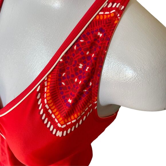 Athleta Cozumel tankini Swim Top Red M Activewear - Picture 5 of 8